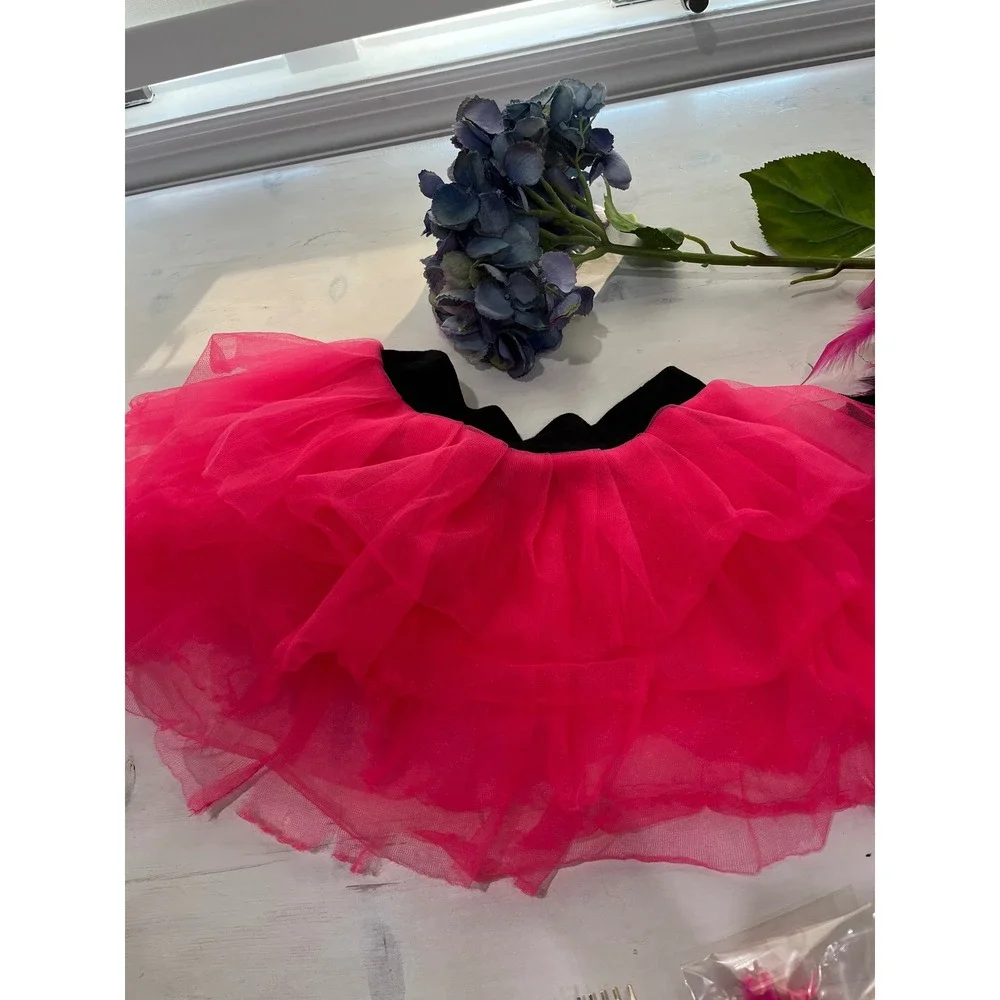 Girls pink Costume Dress Up Tutu Feather Boa Tiara Sunglasses Hair‎ Accessories